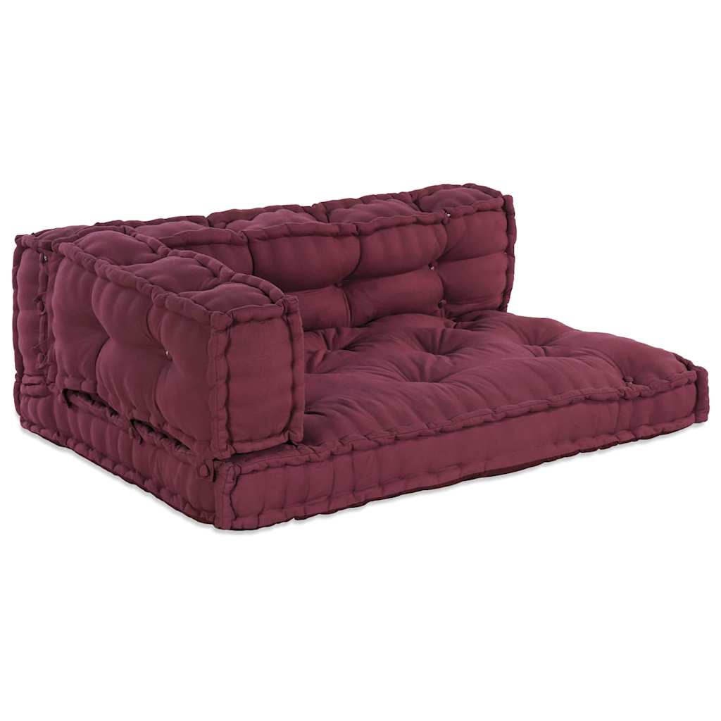 Jastučić za paletni kauč 3 pcs Bordo 120 x 80 x 38 cm Tkanina