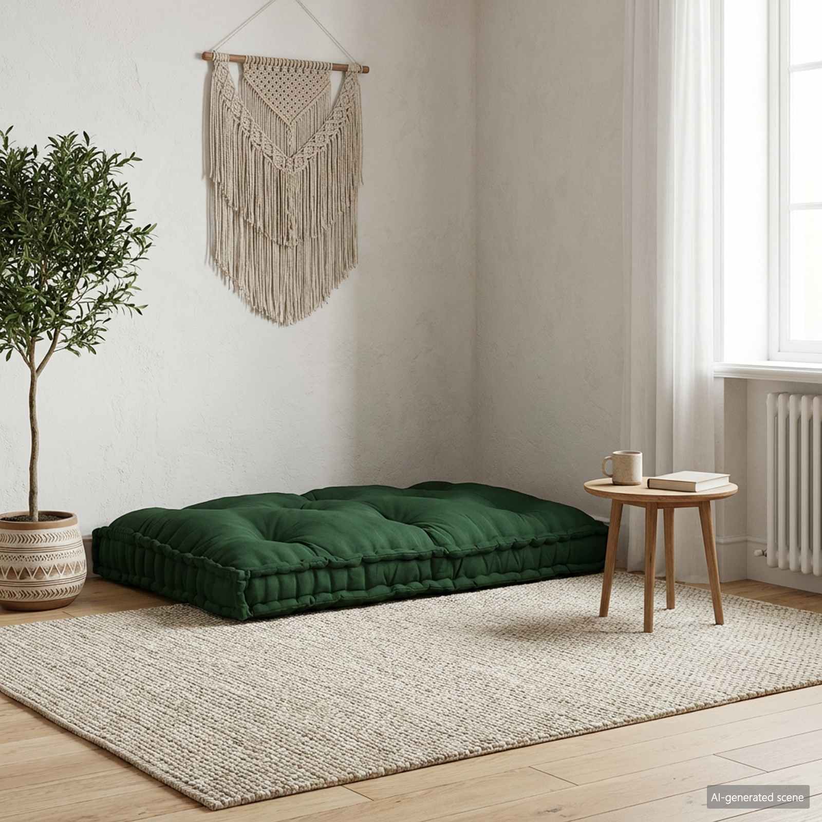 Jastučić za paletni kauč Zelena 120 x 80 x 12 cm Tkanina