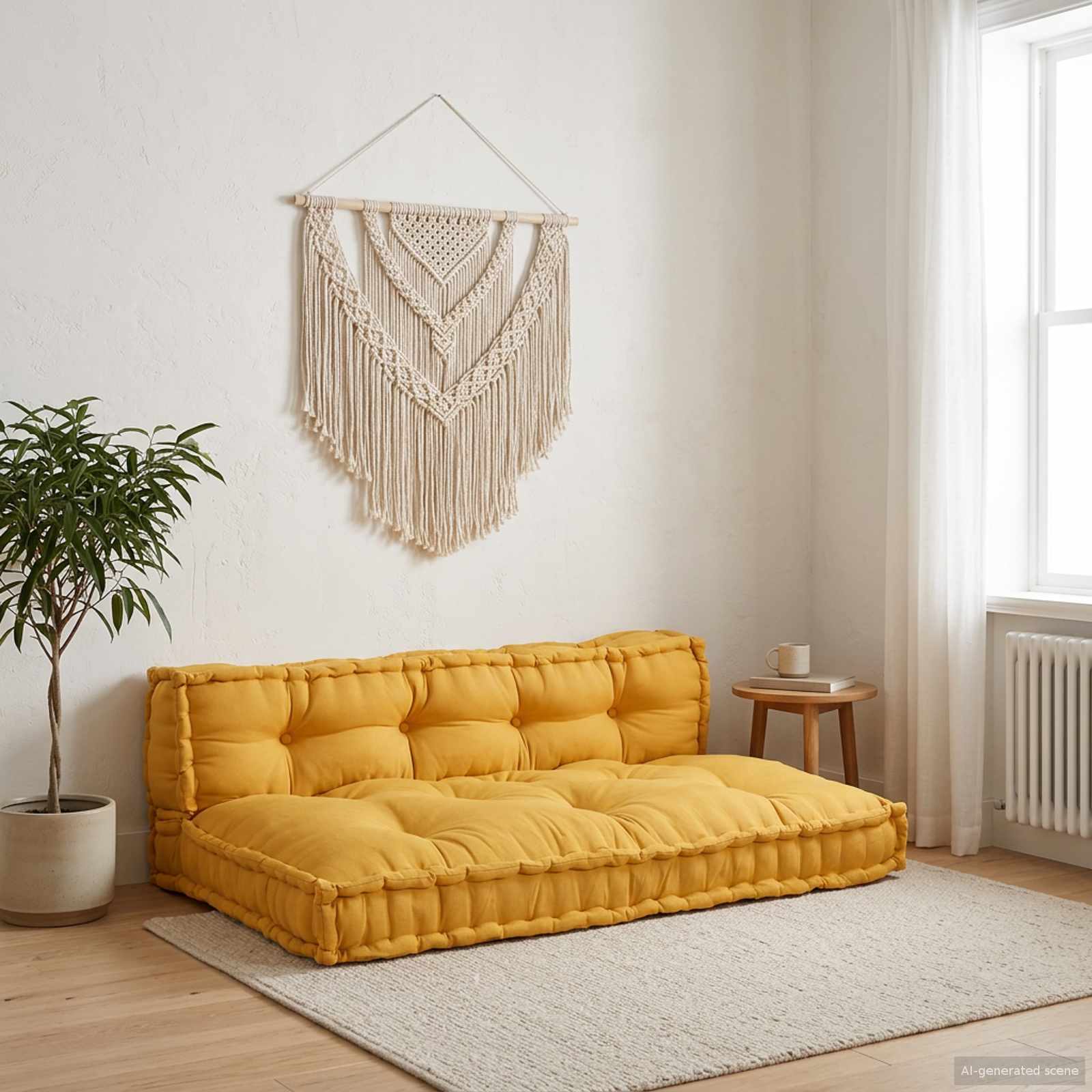 Jastučić za paletni kauč 2 pcs Žuta 120 x 80 x 38 cm Tkanina