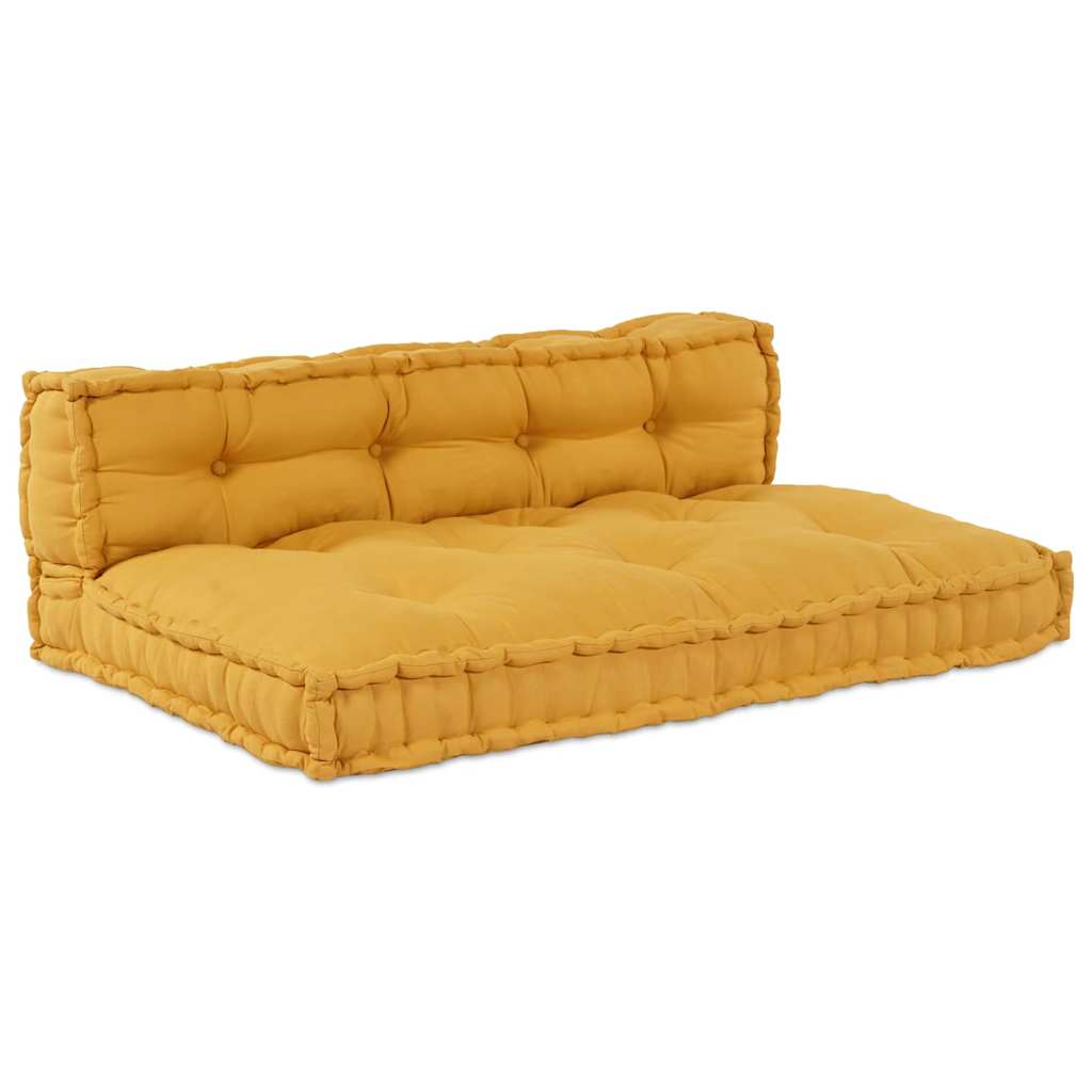 Jastučić za paletni kauč 2 pcs Žuta 120 x 80 x 38 cm Tkanina