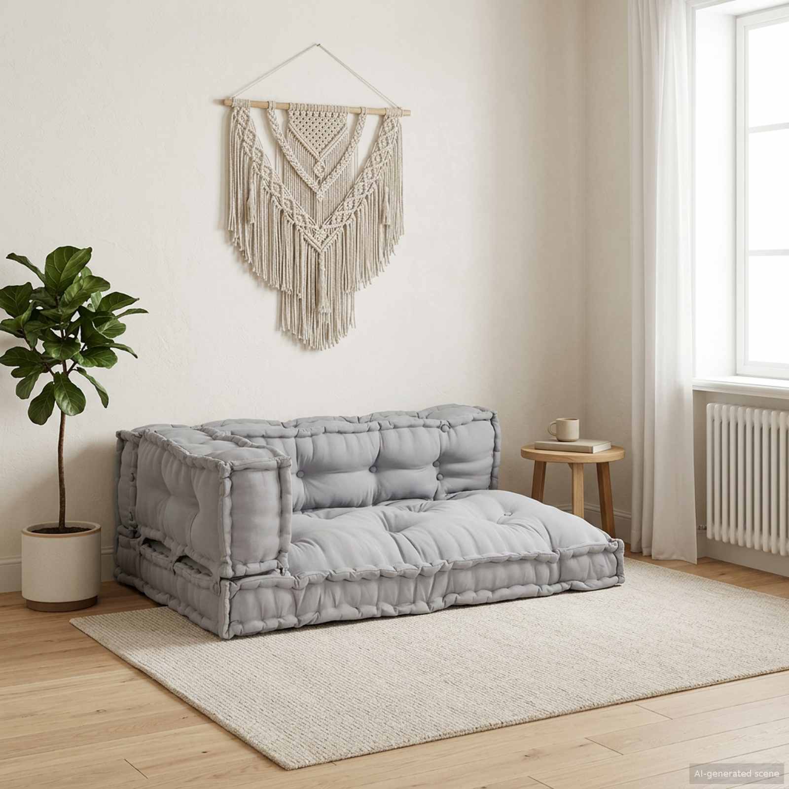 Jastučić za paletni kauč 3 pcs Siva 120 x 80 x 38 cm Tkanina
