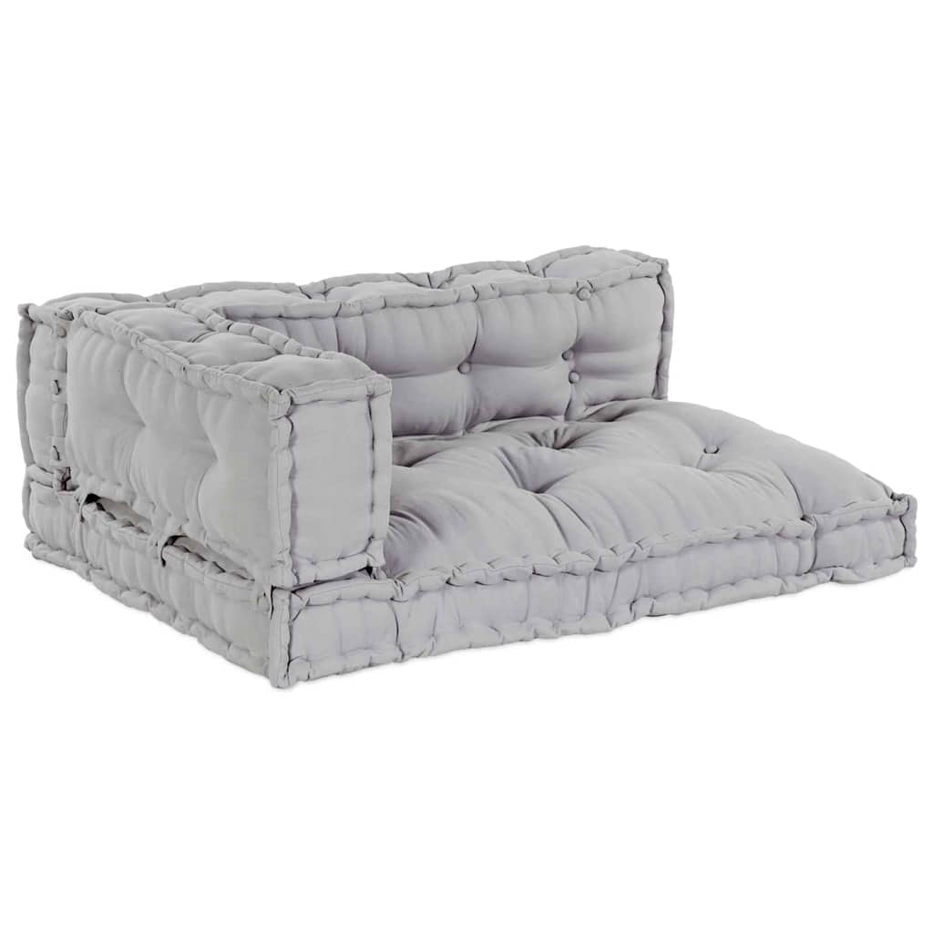 Jastučić za paletni kauč 3 pcs Siva 120 x 80 x 38 cm Tkanina