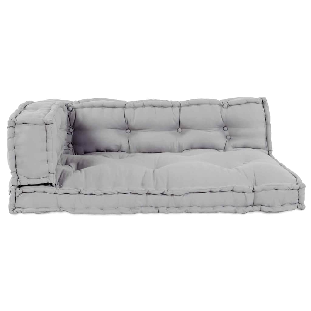 Jastučić za paletni kauč 3 pcs Siva 120 x 80 x 38 cm Tkanina