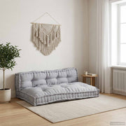 Jastučić za paletni kauč 2 pcs Siva 120 x 80 x 38 cm Tkanina