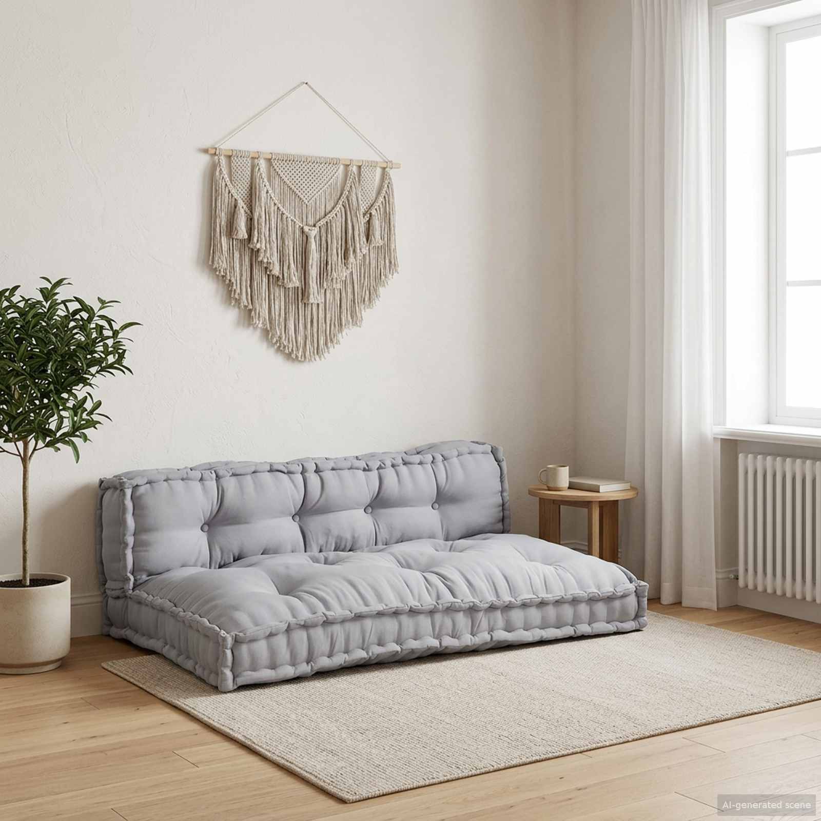 Jastučić za paletni kauč 2 pcs Siva 120 x 80 x 38 cm Tkanina