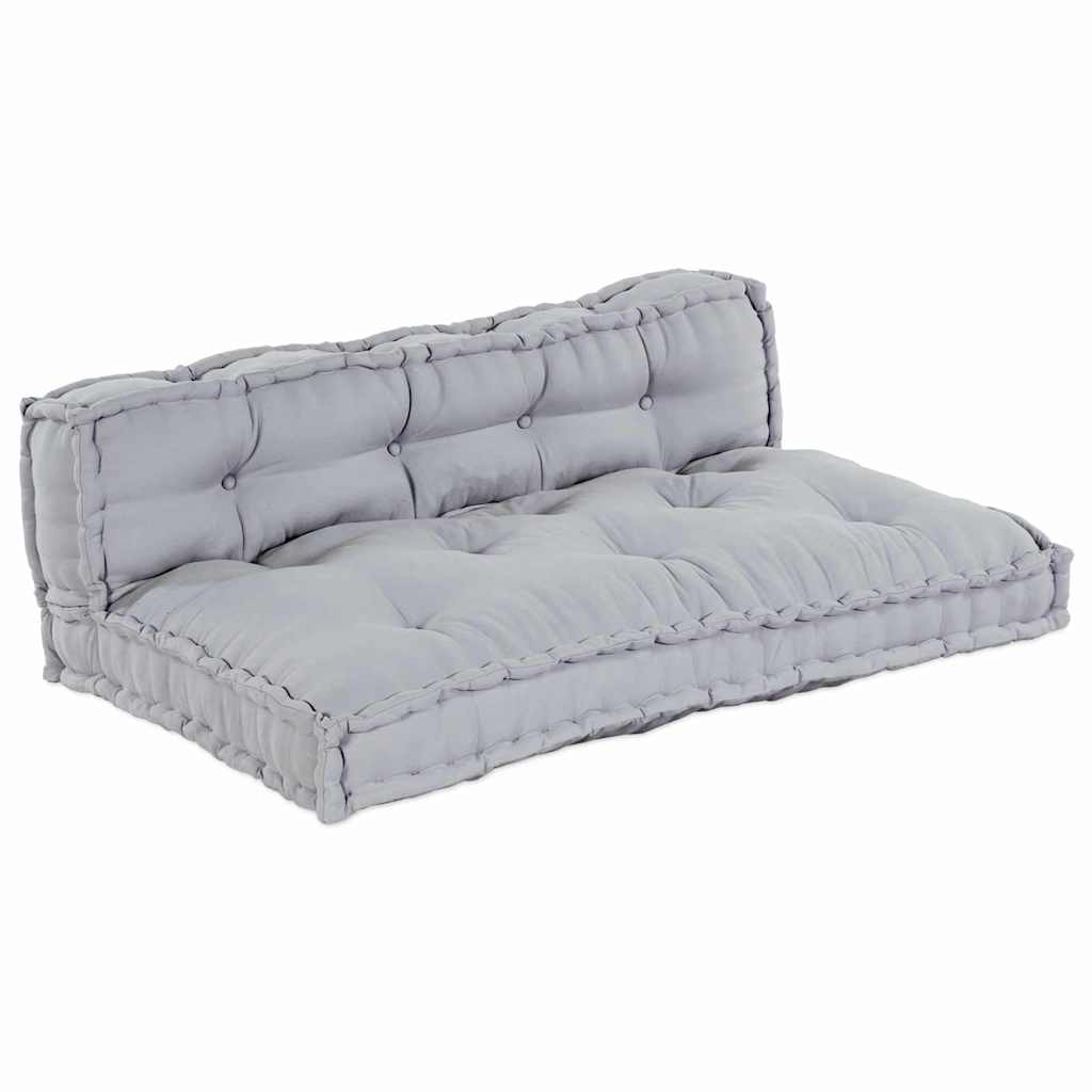 Jastučić za paletni kauč 2 pcs Siva 120 x 80 x 38 cm Tkanina