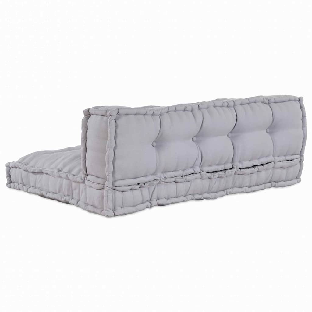 Jastučić za paletni kauč 2 pcs Siva 120 x 80 x 38 cm Tkanina