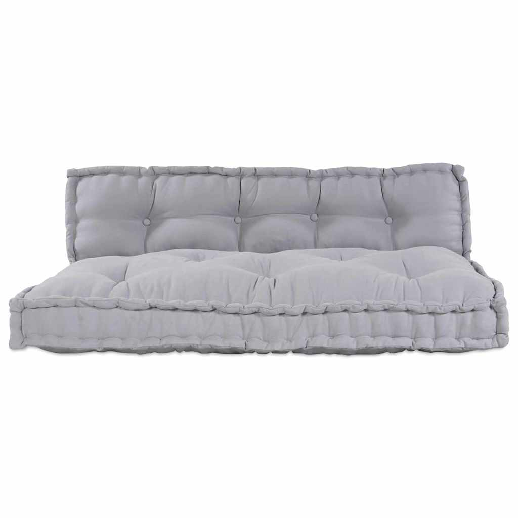 Jastučić za paletni kauč 2 pcs Siva 120 x 80 x 38 cm Tkanina