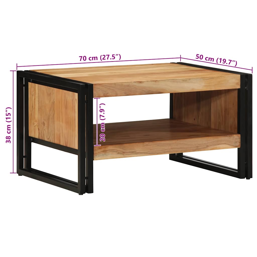 Stol za kavu 70x50x38 cm puno drvo bagrem