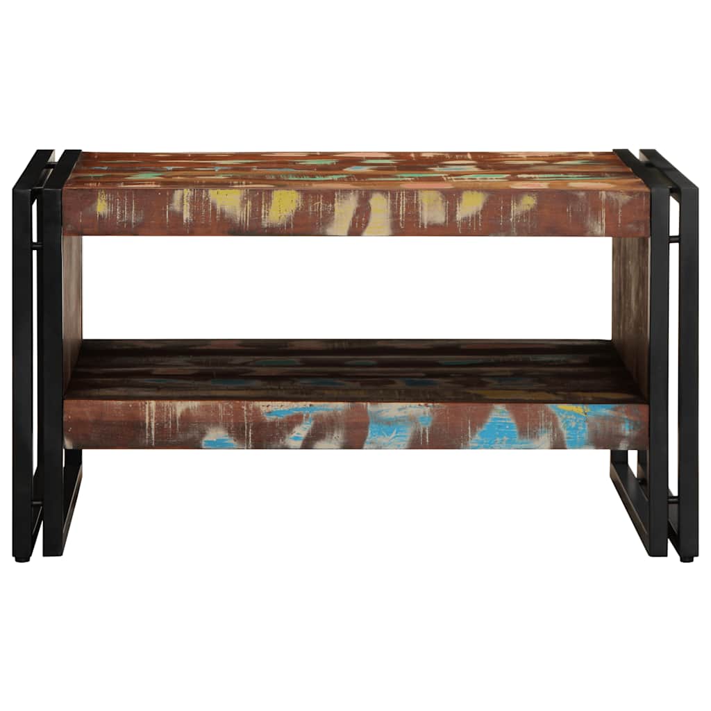 Višebojni stolić za kavu 70x50x38 cm puno drvo obrađeno