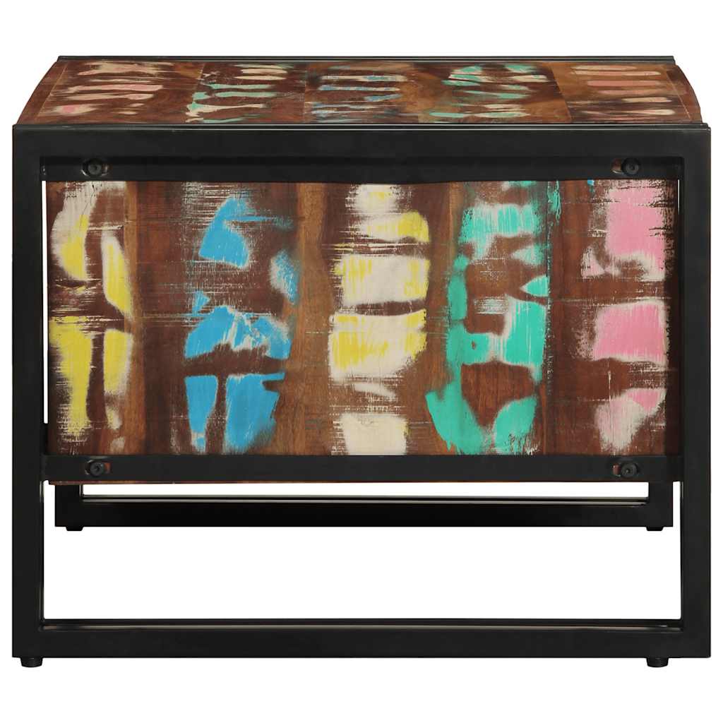 Višebojni stolić za kavu 70x50x38 cm puno drvo obrađeno