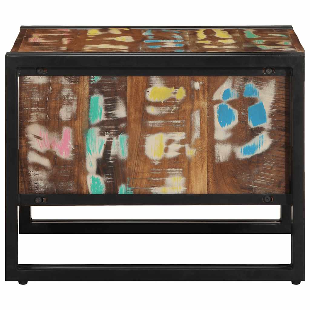Višebojni stolić za kavu 50x50x38 cm puno drvo obrađeno