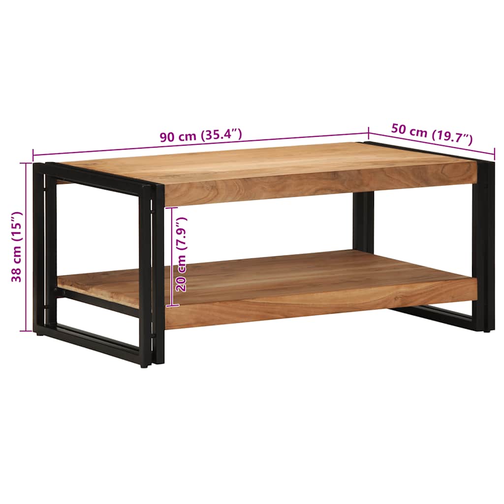 Stol za kavu 90x50x38 cm puno drvo bagrem