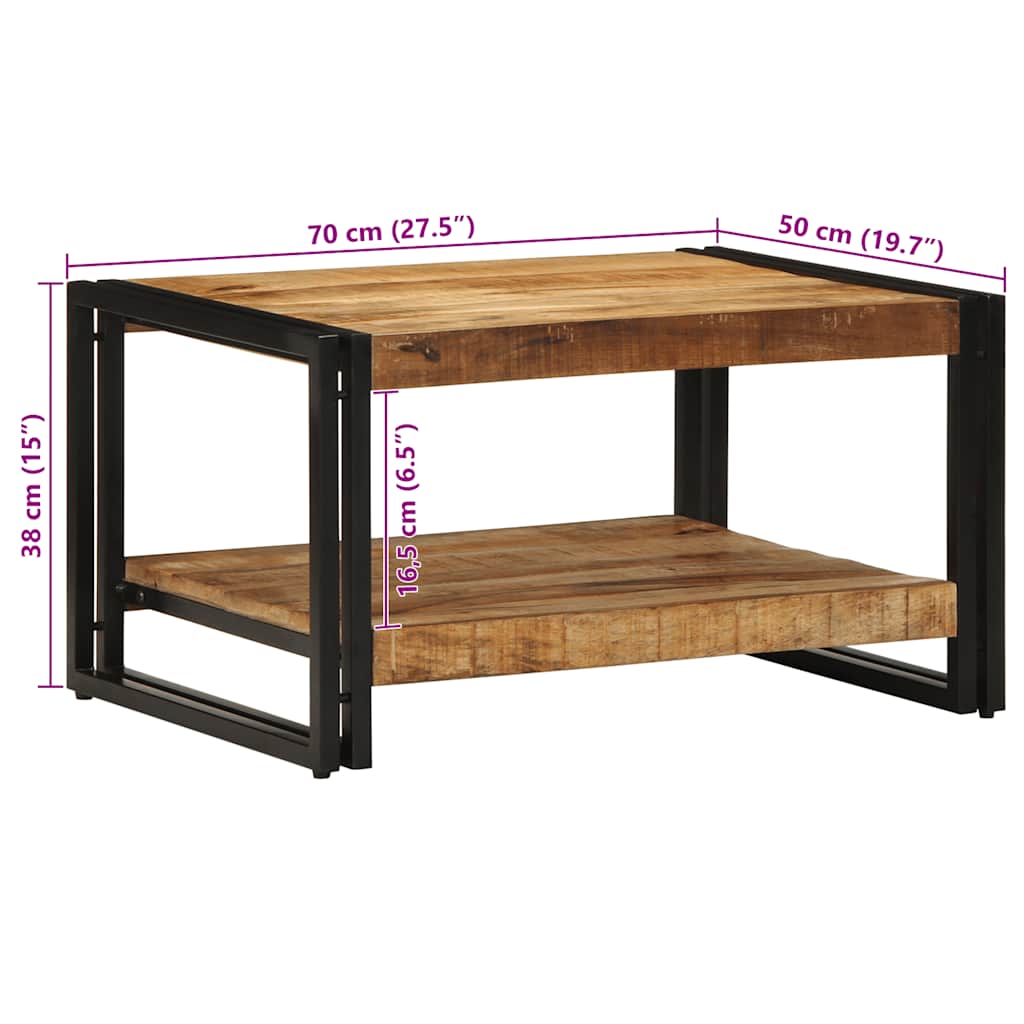 Stol za kavu 70x50x38 cm Puno grubo drvo Mango