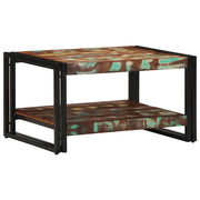 Višebojni stolić za kavu 70x50x38 cm puno drvo obrađeno