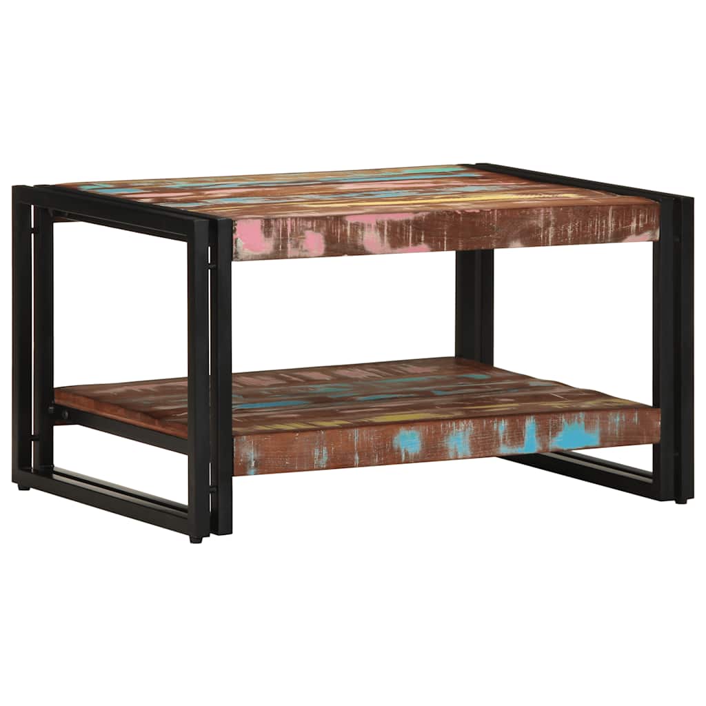 Višebojni stolić za kavu 70x50x38 cm puno drvo obrađeno