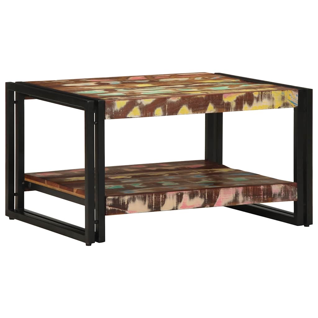 Višebojni stolić za kavu 70x50x38 cm puno drvo obrađeno