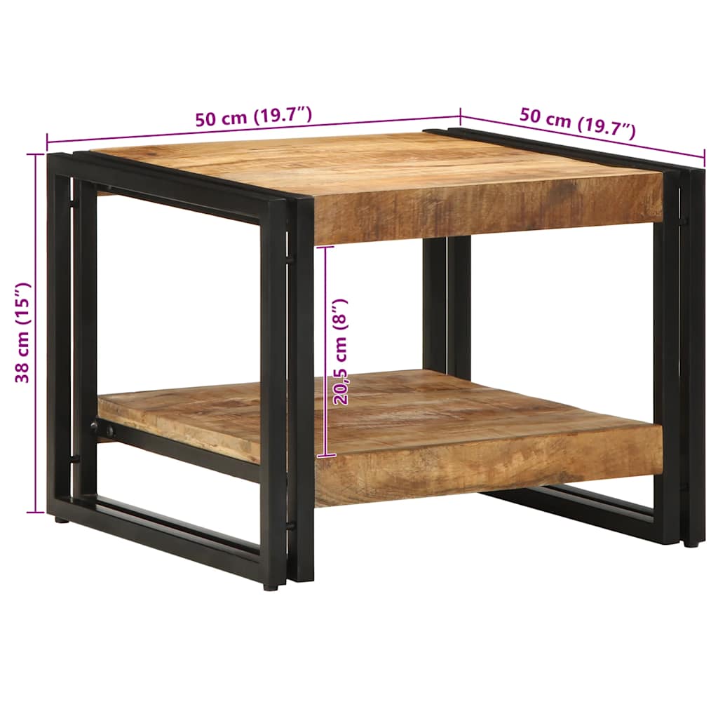 Stol za kavu 50x50x38 cm Puno grubo drvo Mango