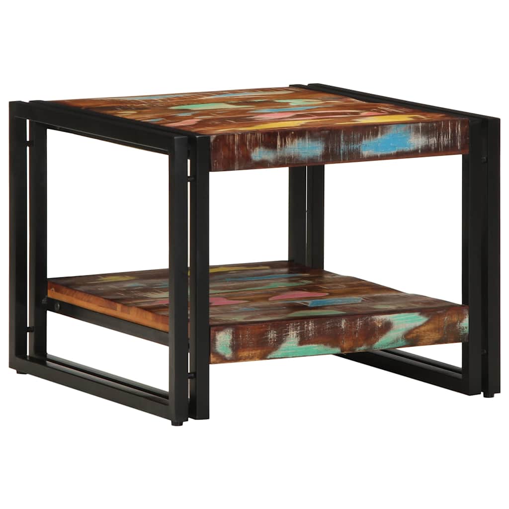 Višebojni stolić za kavu 50x50x38 cm puno drvo obrađeno