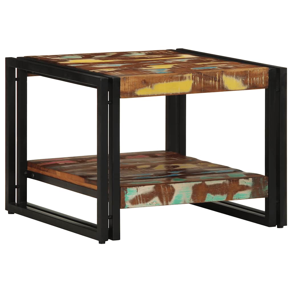 Višebojni stolić za kavu 50x50x38 cm puno drvo obrađeno