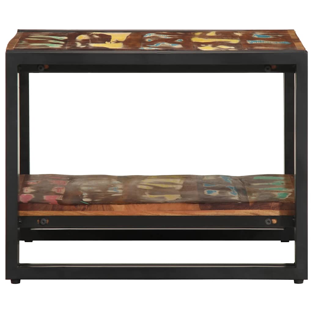 Višebojni stolić za kavu 50x50x38 cm puno drvo obrađeno