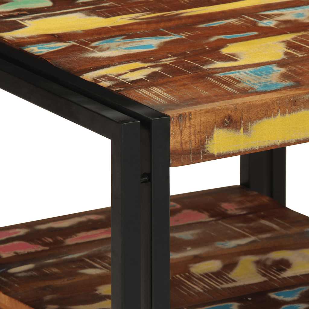 Višebojni stolić za kavu 50x50x38 cm puno drvo obrađeno