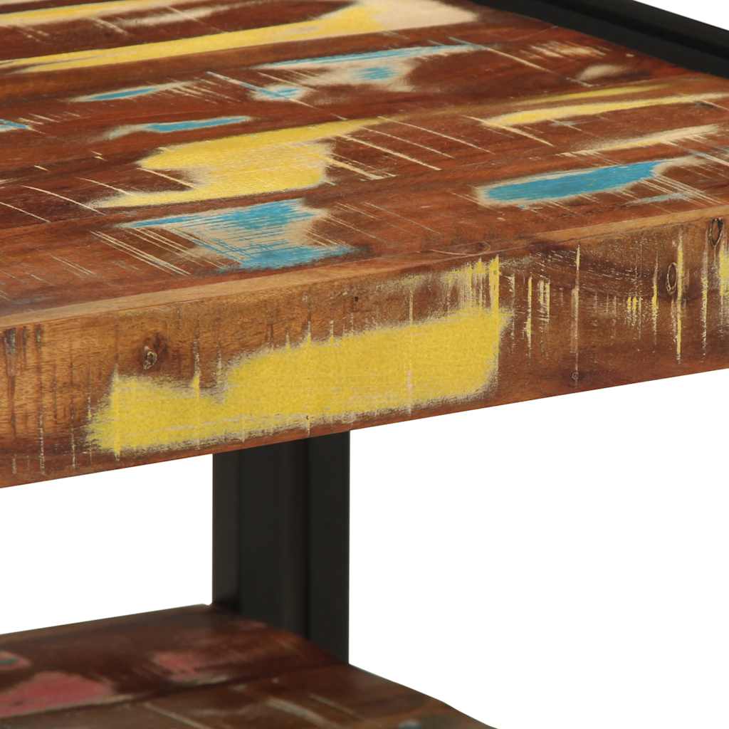 Višebojni stolić za kavu 50x50x38 cm puno drvo obrađeno