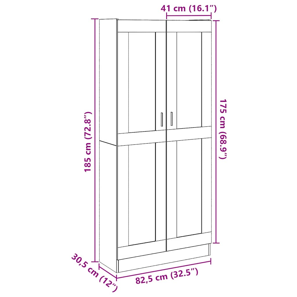 Visoka ploča staro drvo 82,5x30,5x185 cm konstruirano drvo