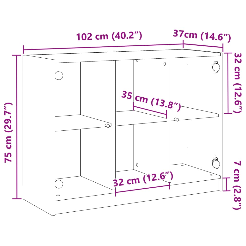 Komoda boja starog drva 102x37x75,5 cm od konstruiranog drva
