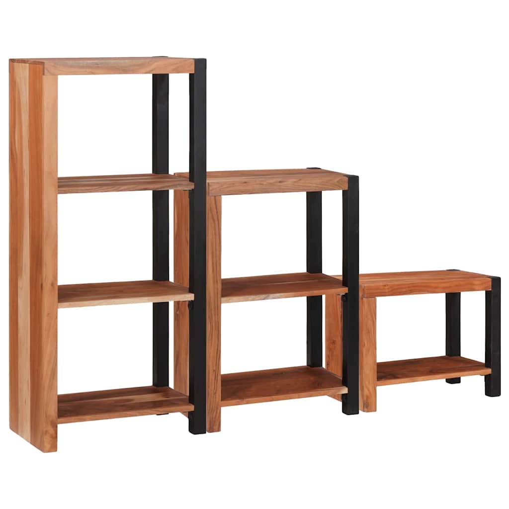 Polica 3 pcs Smeđa 50 x 30 x 110 cm Čvrsto drvo akacije