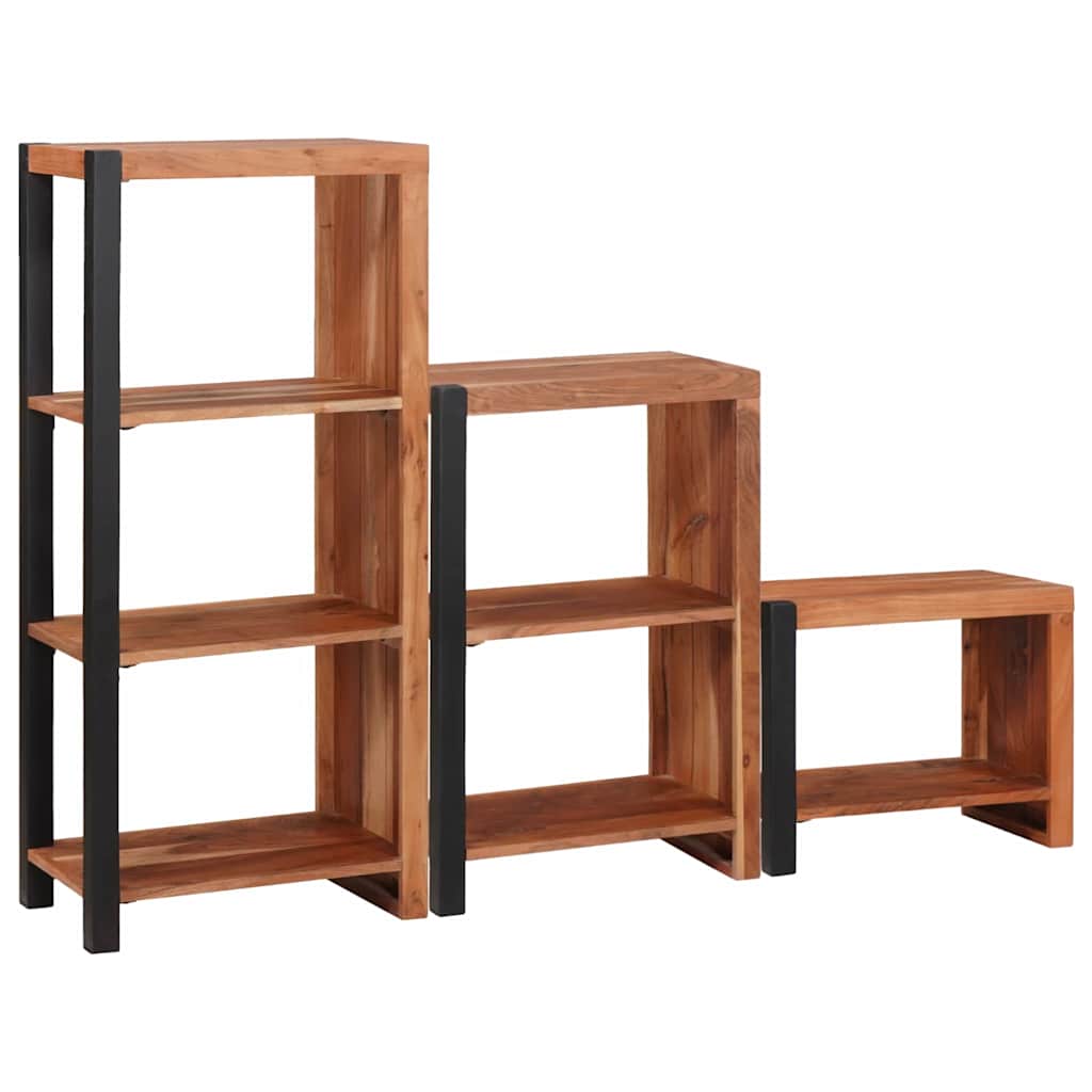 Polica 3 pcs Smeđa 50 x 30 x 110 cm Čvrsto drvo akacije