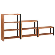 Polica 3 pcs Smeđa 80 x 30 x 110 cm Čvrsto drvo akacije