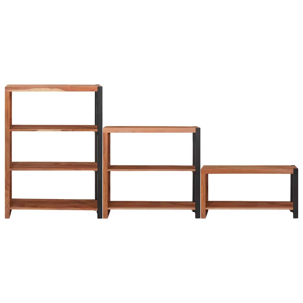 Polica 3 pcs Smeđa 80 x 30 x 110 cm Čvrsto drvo akacije
