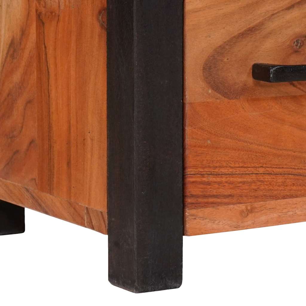 Kreveta 3 pcs Smeđa 110 x 30 x 75 cm Čvrsto drvo akacije