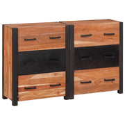 Kreveta 3 pcs Smeđa 110 x 30 x 75 cm Čvrsto drvo akacije