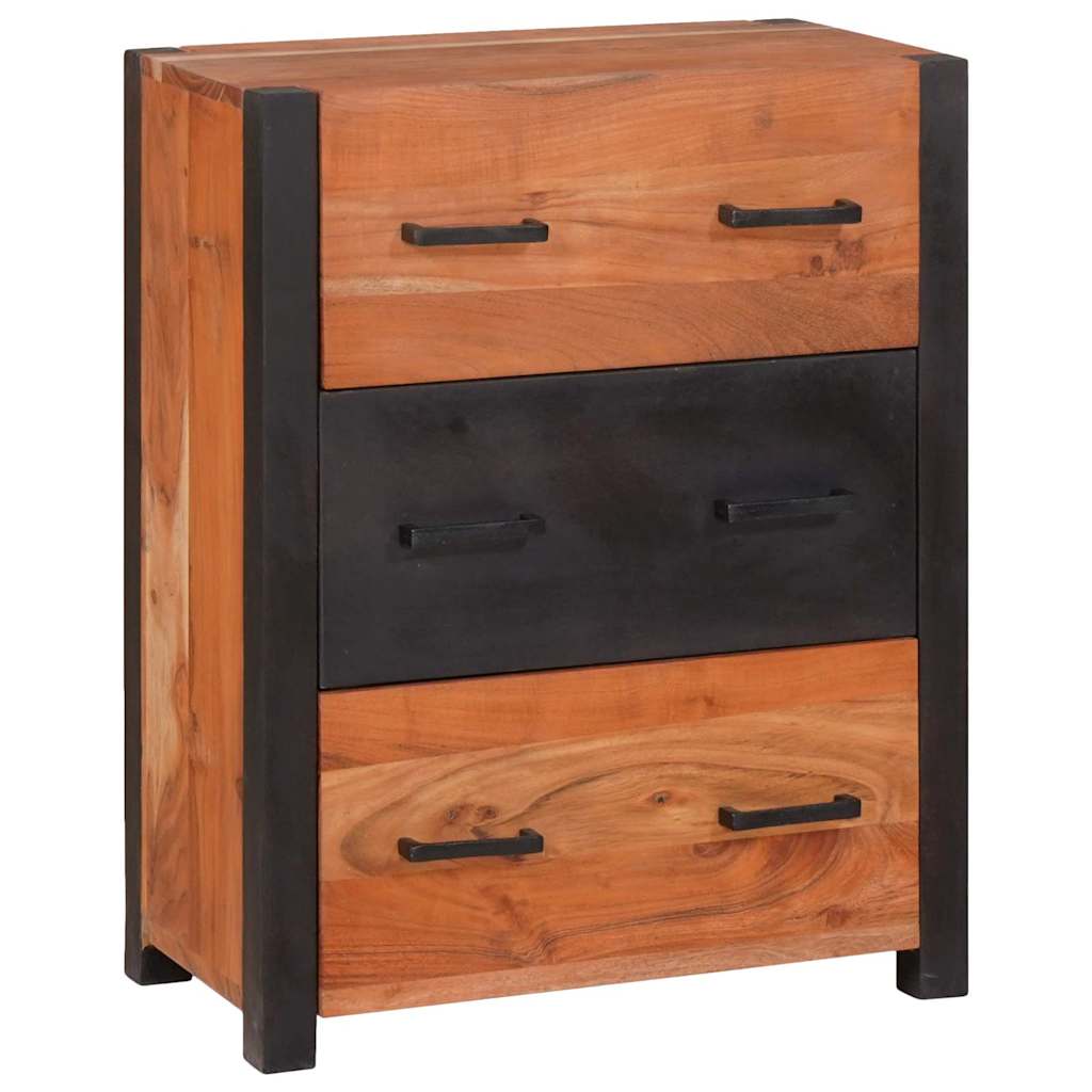Kreveta 3 pcs Smeđa 110 x 30 x 75 cm Čvrsto drvo akacije