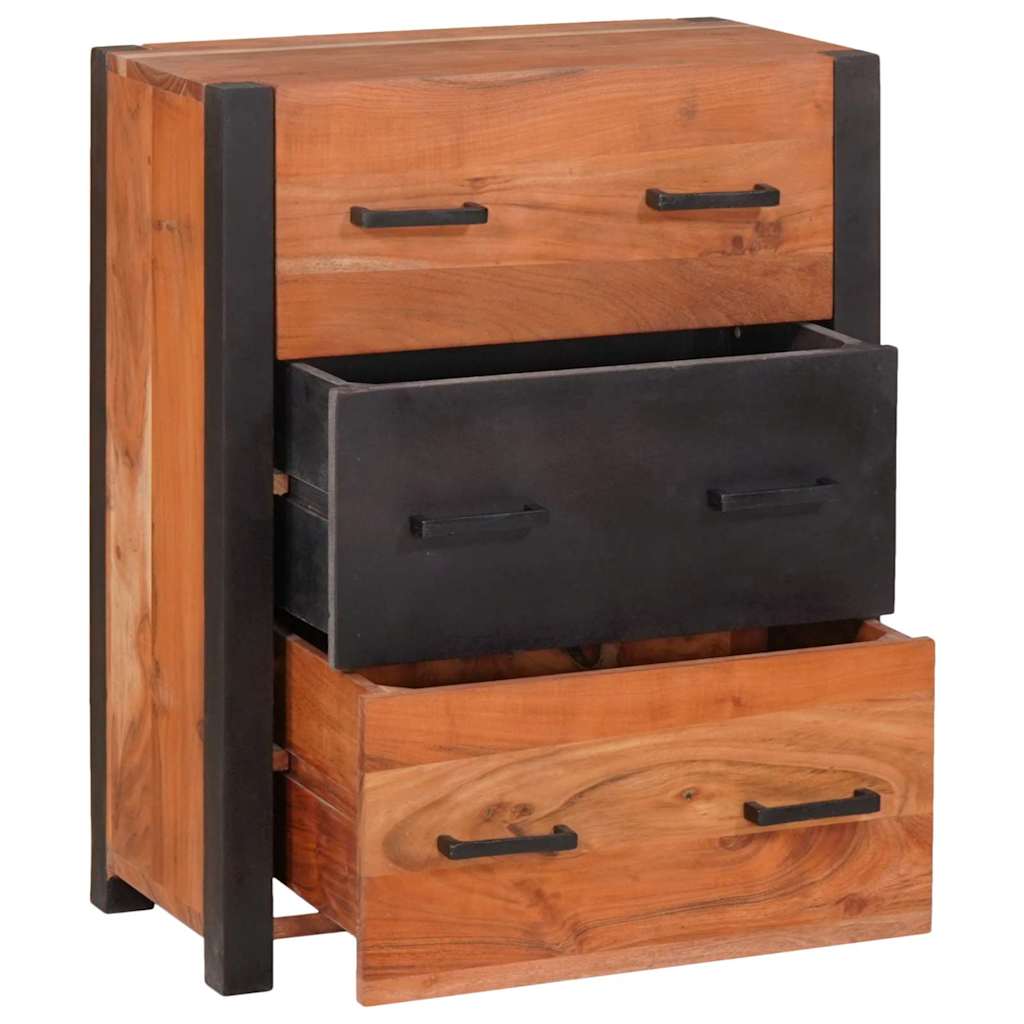 Kreveta 3 pcs Smeđa 110 x 30 x 75 cm Čvrsto drvo akacije