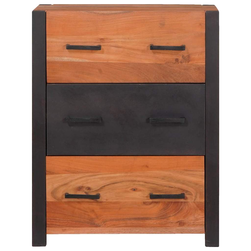 Kreveta 3 pcs Smeđa 110 x 30 x 75 cm Čvrsto drvo akacije