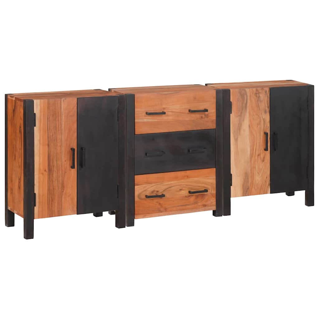 Kreveta 3 pcs Smeđa 55 x 30 x 75 cm Čvrsto drvo akacije