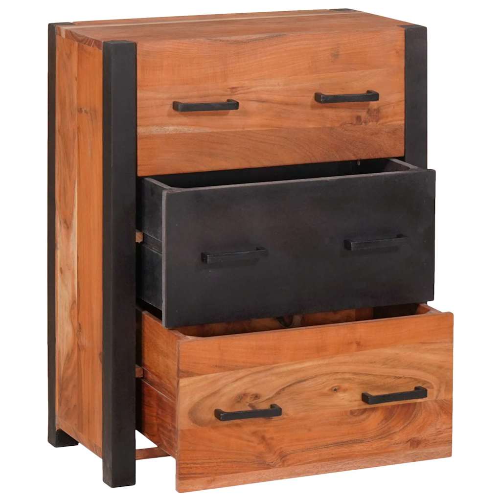 Kreveta 3 pcs Smeđa 55 x 30 x 75 cm Čvrsto drvo akacije