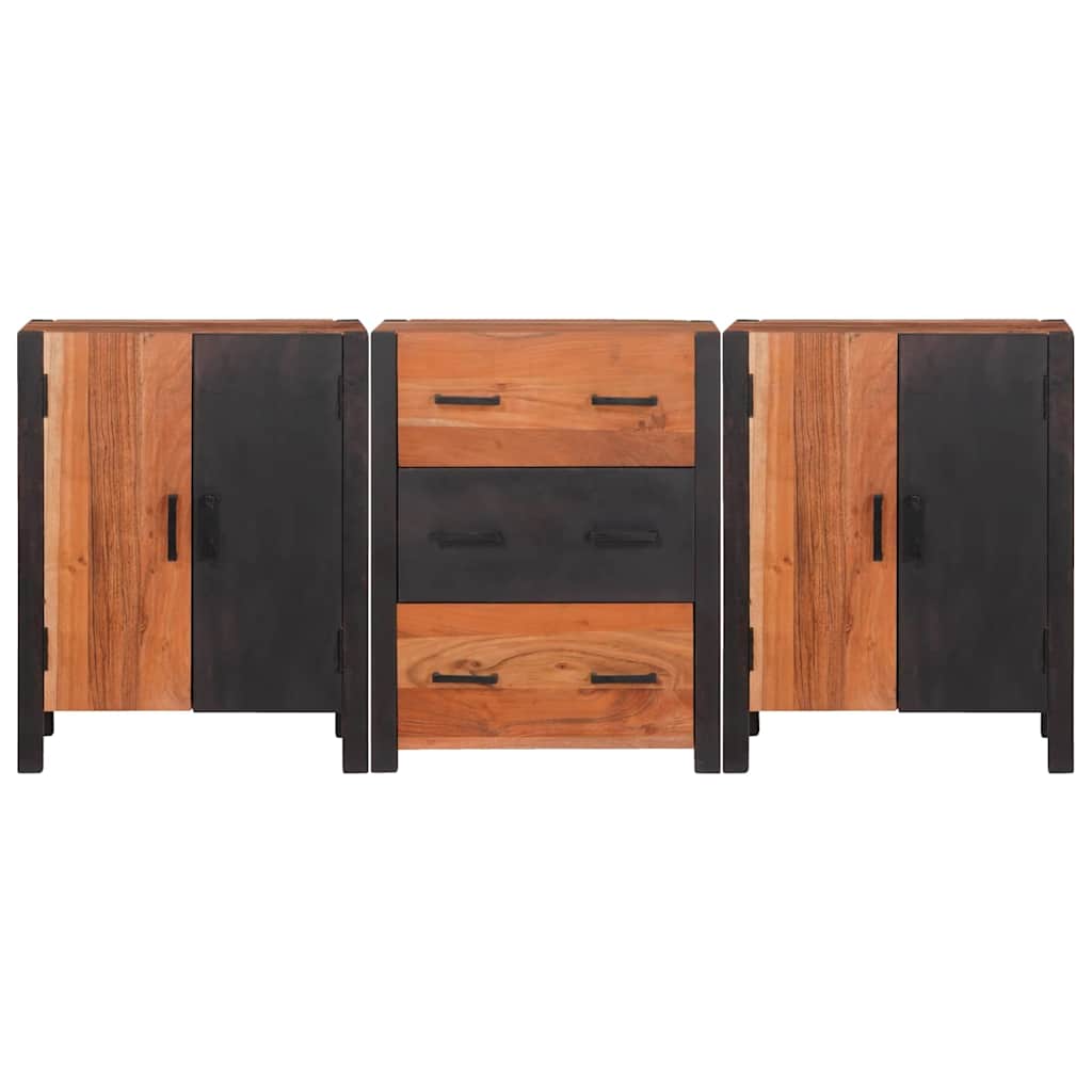 Kreveta 3 pcs Smeđa 55 x 30 x 75 cm Čvrsto drvo akacije