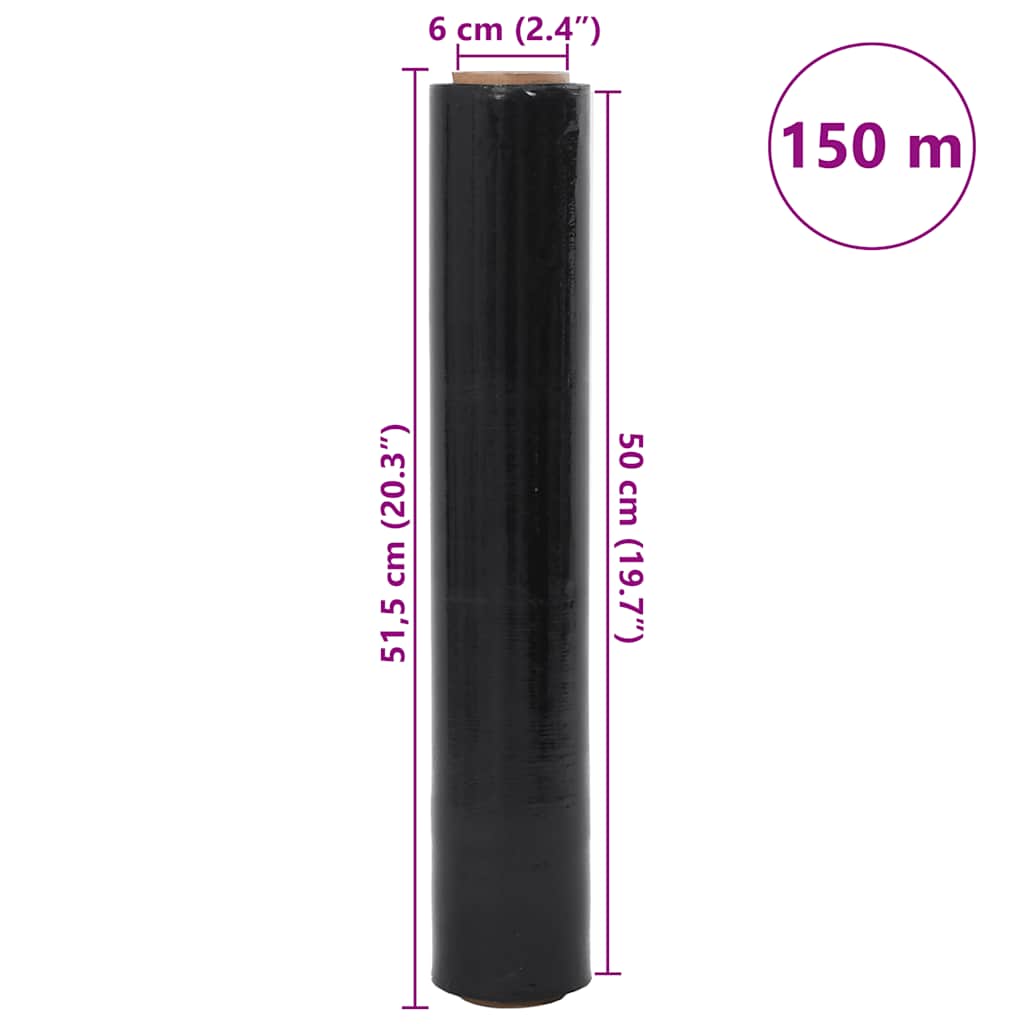 rastezljiva folija 2 kom crna 17 μm 50 cm x 150 m