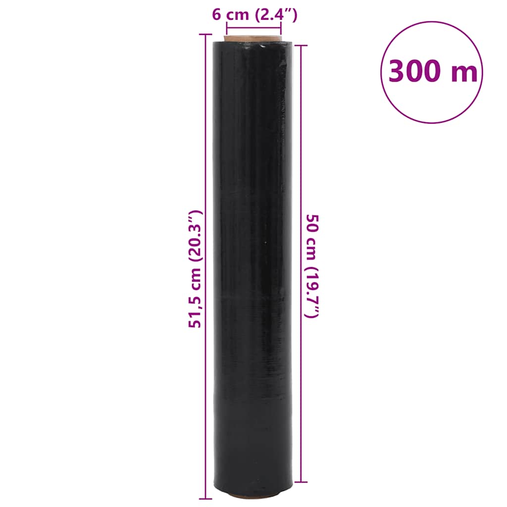 rastezljiva folija 6 kom crna 23 μm 50 cm x 300 m