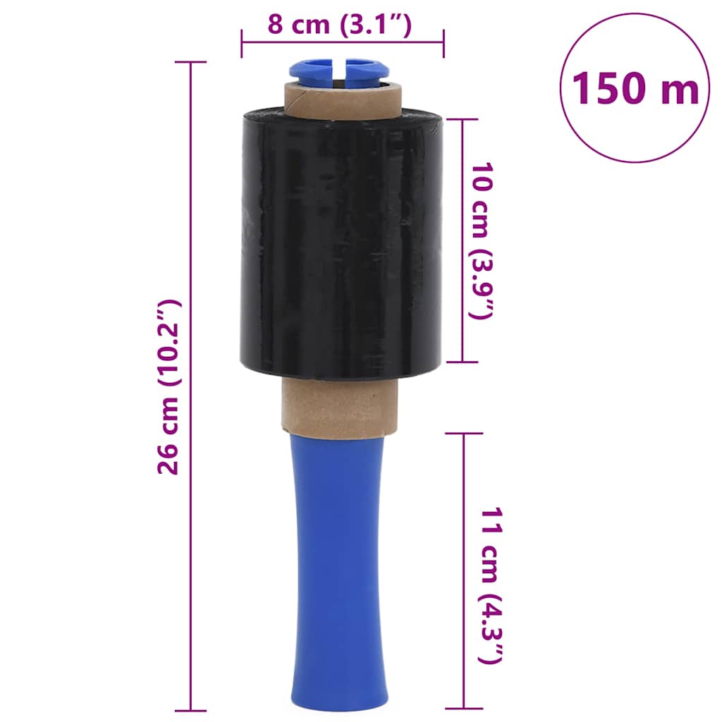 rastezljive folije 50 kom crne 23 µm 10 cm x 150 m