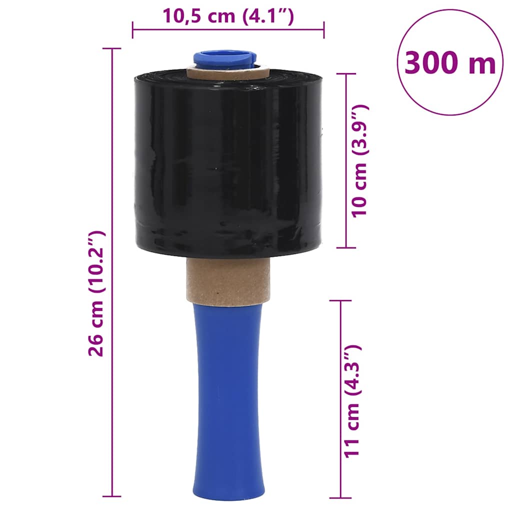 rastezljive folije 10 kom crne 23 µm 10 cm x 300 m