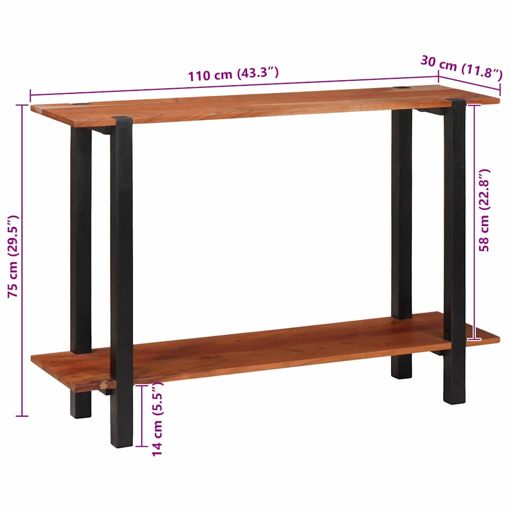 Konzolna stolica s policom Smeđa i crna 110 x 30 x 75 cm