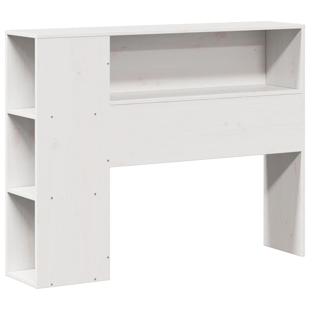 Krevet s regalom za knjige bez madraca bijeli 75x190cm borovina