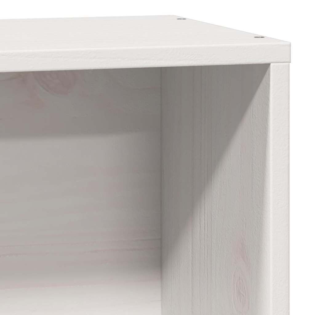 Krevet s regalom za knjige bez madraca bijeli 75x190cm borovina