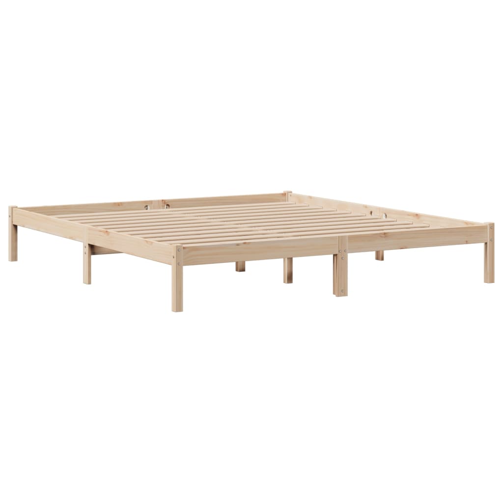 Krevet s regalom za knjige bez madraca 180x200 cm od borovine