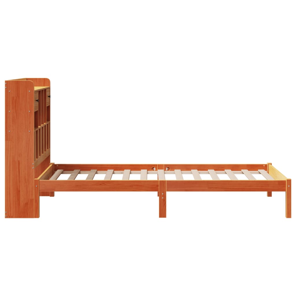 Krevet s regalom za knjige bez madraca 75 x 190 cm od borovine
